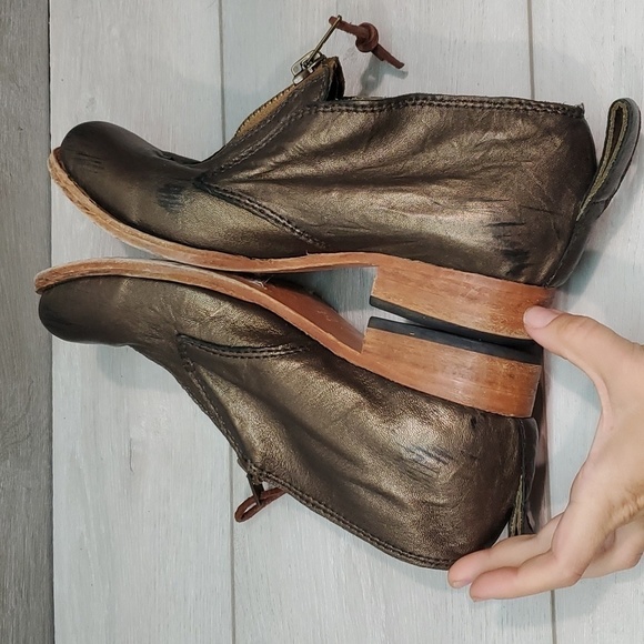 Free People Jim Barnier Womens Boho Leather Moto Heels shoes sz 9.5 USA - Picture 9 of 16